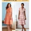 Butterick Sewing Pattern Misses' Shirtdresses & Sash