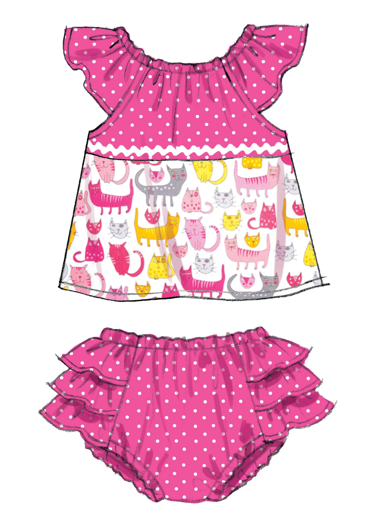 Butterick Sewing Pattern Infants' Ruffled Tops, Dresses and Panties (PDF) 5 Butterick Sewing Pattern Infants' Ruffled Tops, Dresses and Panties (PDF)