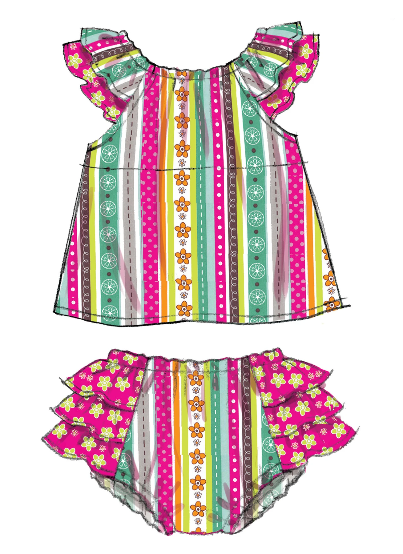 Butterick Sewing Pattern Infants' Ruffled Tops, Dresses and Panties (PDF) 6 Butterick Sewing Pattern Infants' Ruffled Tops, Dresses and Panties (PDF)
