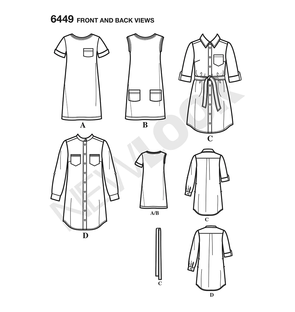 New Look Sewing Pattern Misses' Easy Shirt Dress and Knit Dress 10 New Look Sewing Pattern Misses' Easy Shirt Dress and Knit Dress