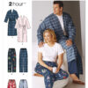 Simplicity Sewing Pattern Unisex Sleepwear