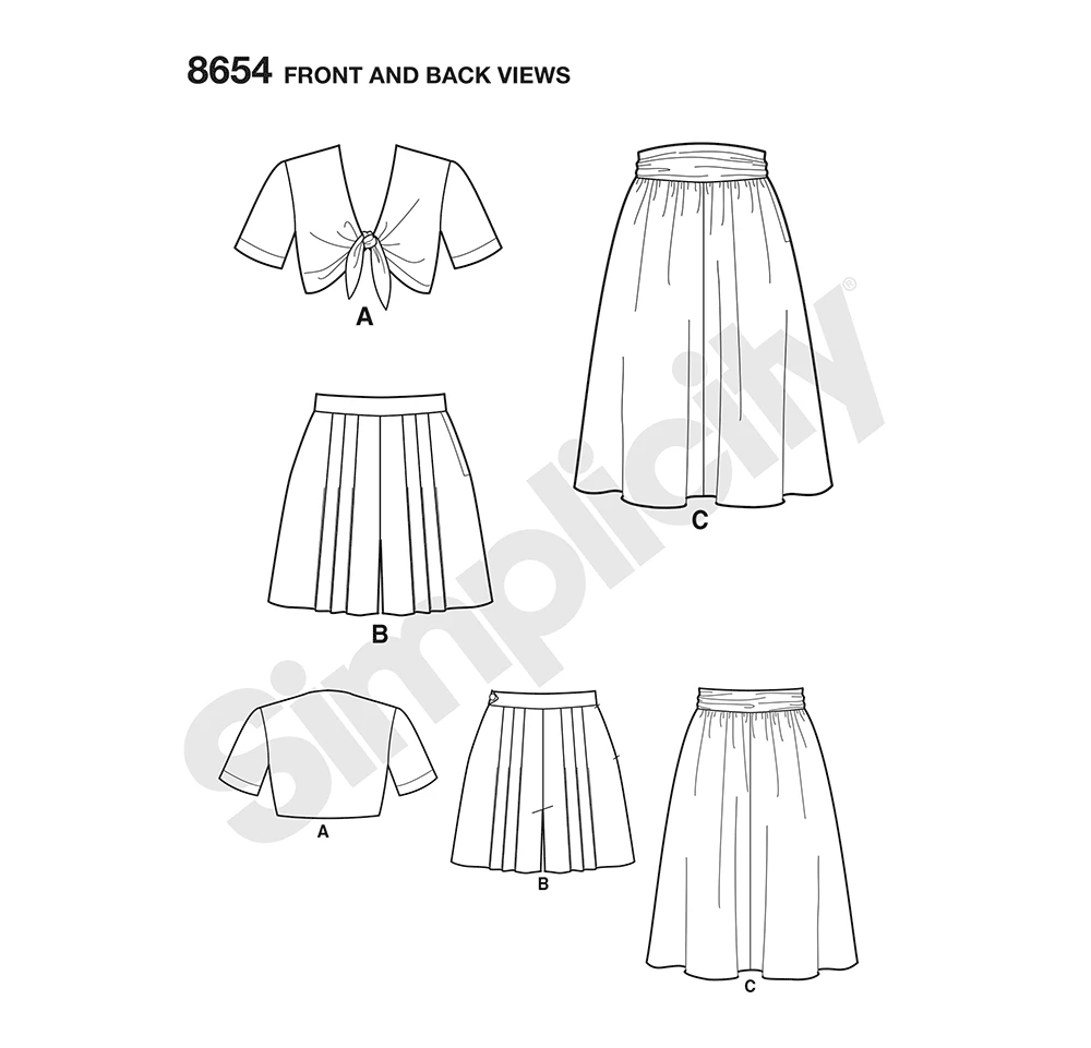 Simplicity Sewing Pattern 1940s Misses' Vintage Skirt, Shorts and Tie Top 7 Simplicity Sewing Pattern 1940s Misses' Vintage Skirt, Shorts and Tie Top