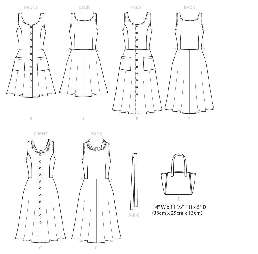 Butterick Sewing Pattern Misses' Dress, Sash and Bag 8 Butterick Sewing Pattern Misses' Dress, Sash and Bag