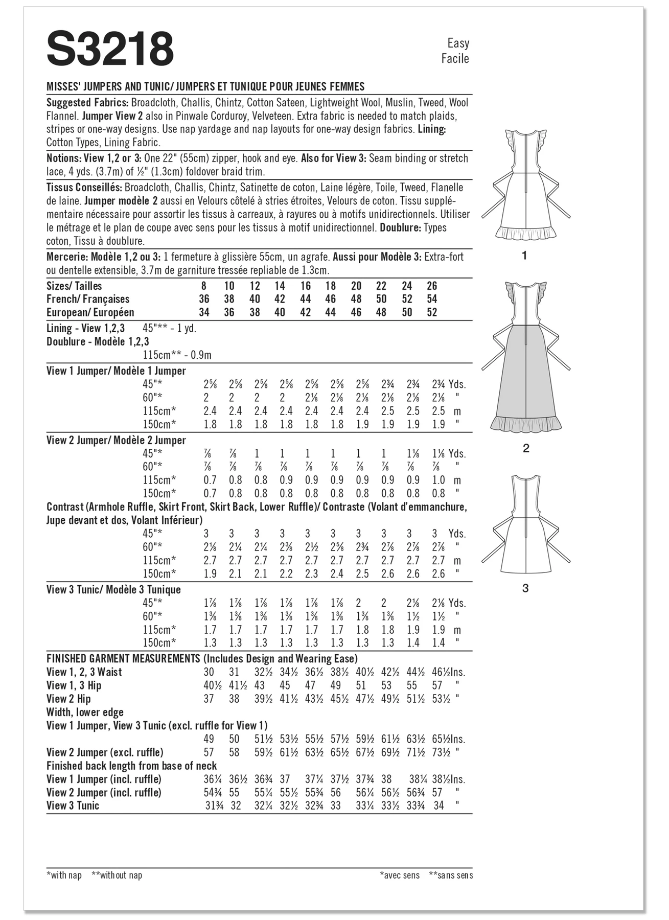 Simplicity Sewing Pattern Misses' Jumpers and Tunic 6 Simplicity Sewing Pattern Misses' Jumpers and Tunic