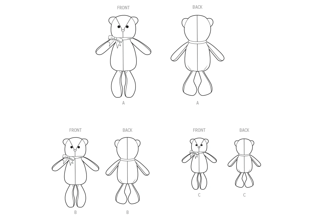 Simplicity Sewing Pattern Floppy Bears in Three Sizes by Elaine Heigl Designs (PDF) 7 Simplicity Sewing Pattern Floppy Bears in Three Sizes by Elaine Heigl Designs (PDF)