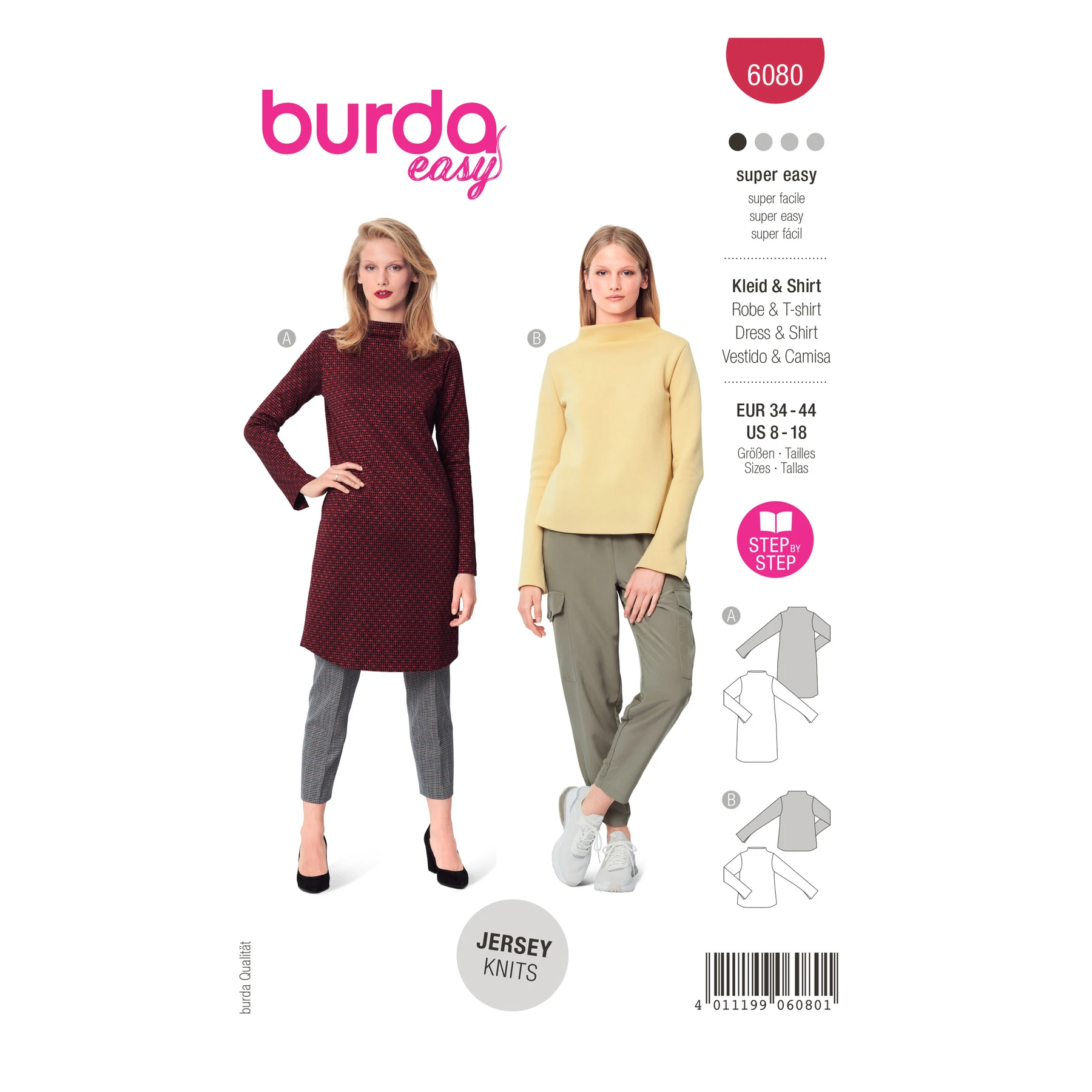 Burda Style Sewing Pattern Misses' Dress, Top with Integral Collar 17 Burda Style Sewing Pattern Misses' Dress, Top with Integral Collar