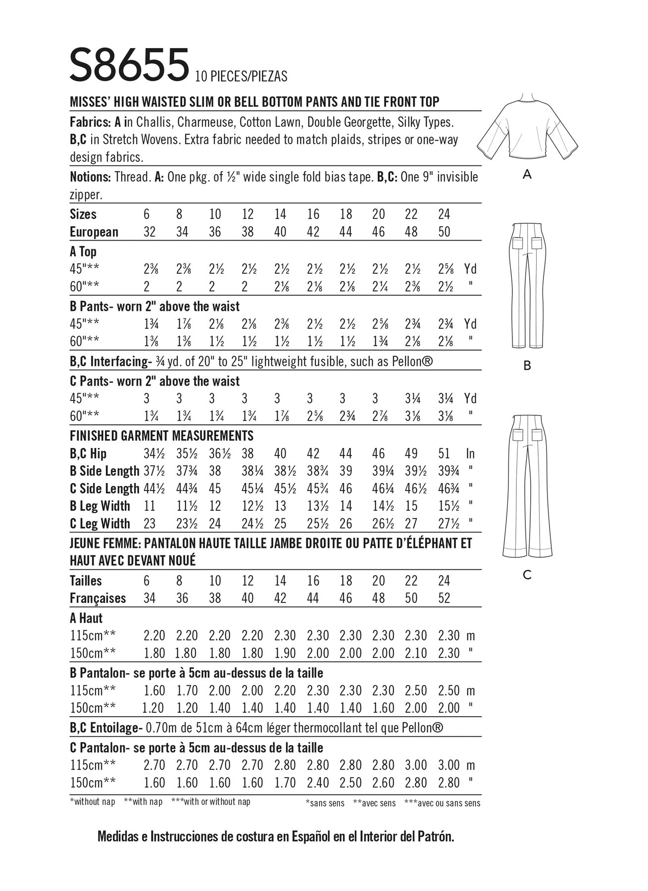 Simplicity Sewing Pattern Misses' High-Waisted Pants and Tie Top by Mimi G Style (PDF) 3 Simplicity Sewing Pattern Misses' High-Waisted Pants and Tie Top by Mimi G Style (PDF)