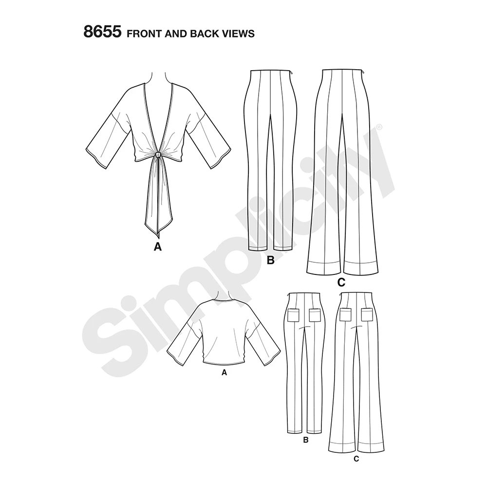 Simplicity Sewing Pattern Misses' High-Waisted Pants and Tie Top by Mimi G Style (PDF) 4 Simplicity Sewing Pattern Misses' High-Waisted Pants and Tie Top by Mimi G Style (PDF)