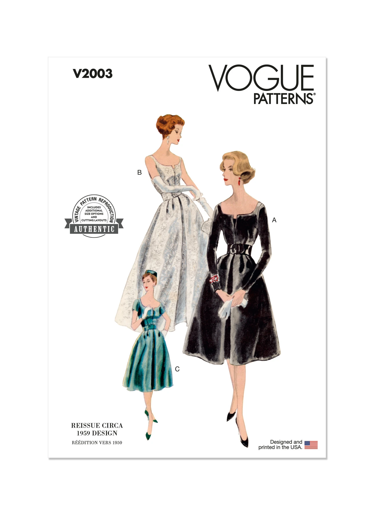 Vogue Patterns 1950s Misses' Dress and Petticoat 1 Vogue Patterns 1950s Misses' Dress and Petticoat
