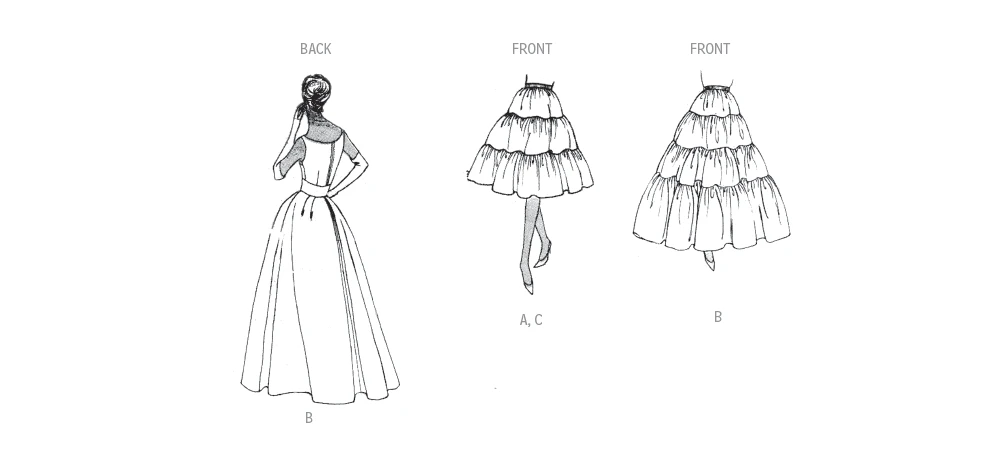 Vogue Patterns 1950s Misses' Dress and Petticoat 4 Vogue Patterns 1950s Misses' Dress and Petticoat