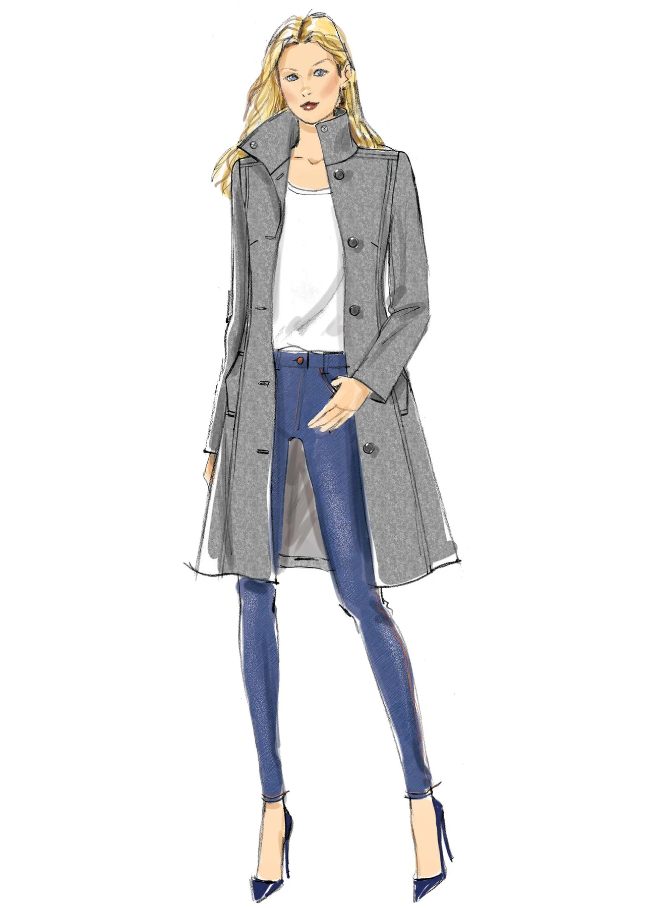Butterick Sewing Pattern Misses' Funnel-Neck, Peter Pan or Pointed Collar Coats 3 Butterick Sewing Pattern Misses' Funnel-Neck, Peter Pan or Pointed Collar Coats
