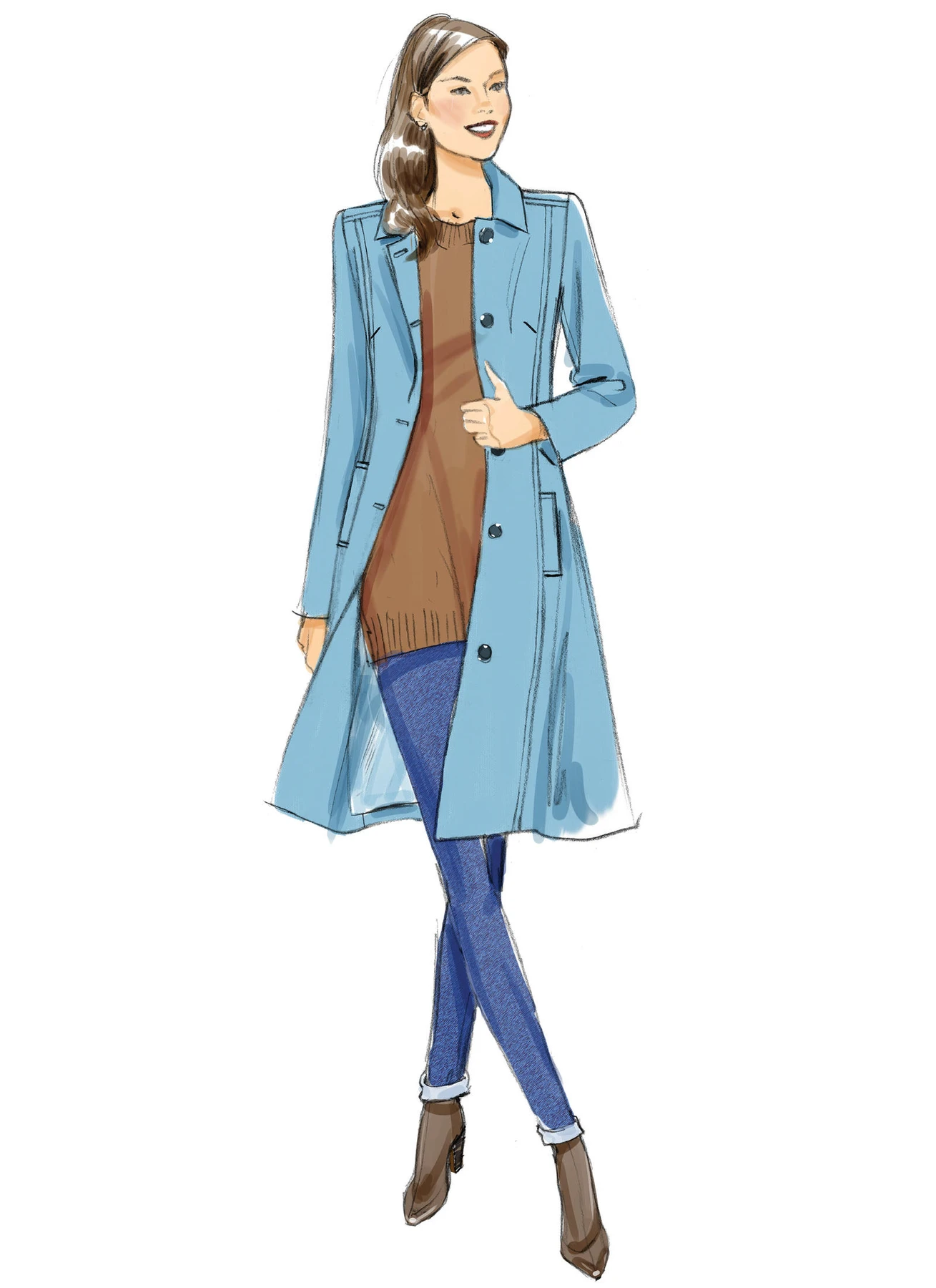 Butterick Sewing Pattern Misses' Funnel-Neck, Peter Pan or Pointed Collar Coats 4 Butterick Sewing Pattern Misses' Funnel-Neck, Peter Pan or Pointed Collar Coats