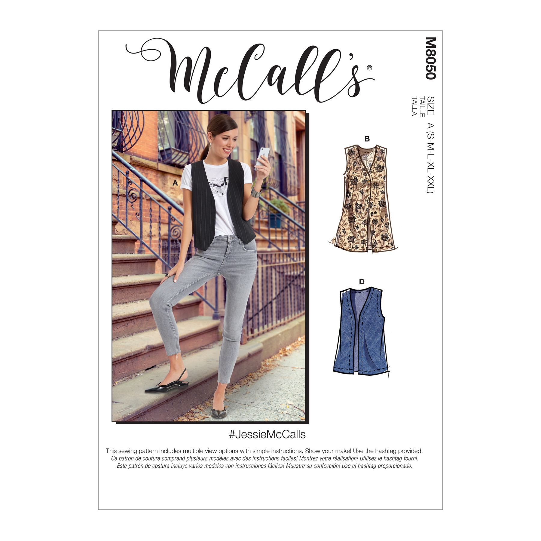 McCall's Sewing Pattern Misses' Unlined Vests In Two Lengths 12 McCall's Sewing Pattern Misses' Unlined Vests In Two Lengths