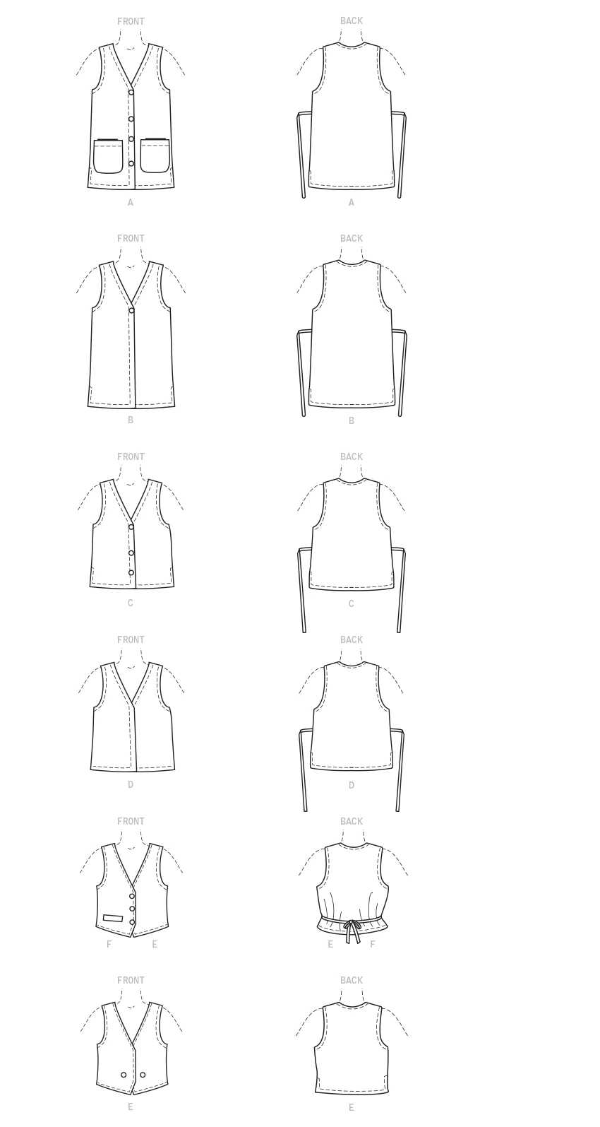 McCall's Sewing Pattern Misses' Unlined Vests In Two Lengths 5 McCall's Sewing Pattern Misses' Unlined Vests In Two Lengths