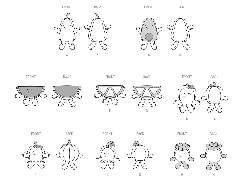 Simplicity Sewing Pattern Fruit Plushies (PDF) 4 Simplicity Sewing Pattern Fruit Plushies (PDF)