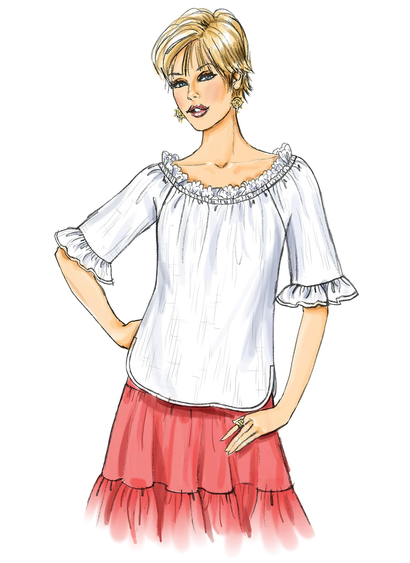 Butterick Sewing Pattern Misses' Gathered Raglan Sleeve Tops (PDF) 5 Butterick Sewing Pattern Misses' Gathered Raglan Sleeve Tops (PDF)