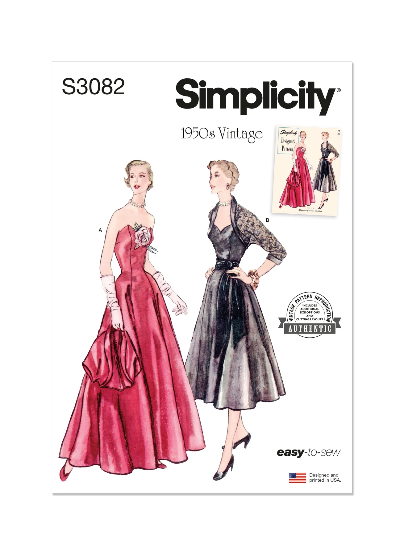 Simplicity Sewing Pattern 1950s Misses' Afternoon and Evening Dress and Bolero 1 Simplicity Sewing Pattern 1950s Misses' Afternoon and Evening Dress and Bolero