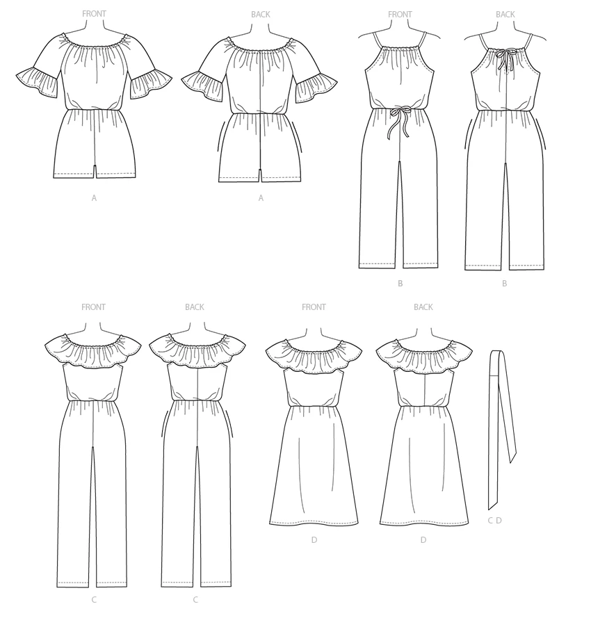 Butterick Sewing Pattern Misses'/Misses' Petite Dress, Romper, Jumpsuit And Sash (PDF) 7 Butterick Sewing Pattern Misses'/Misses' Petite Dress, Romper, Jumpsuit And Sash (PDF)