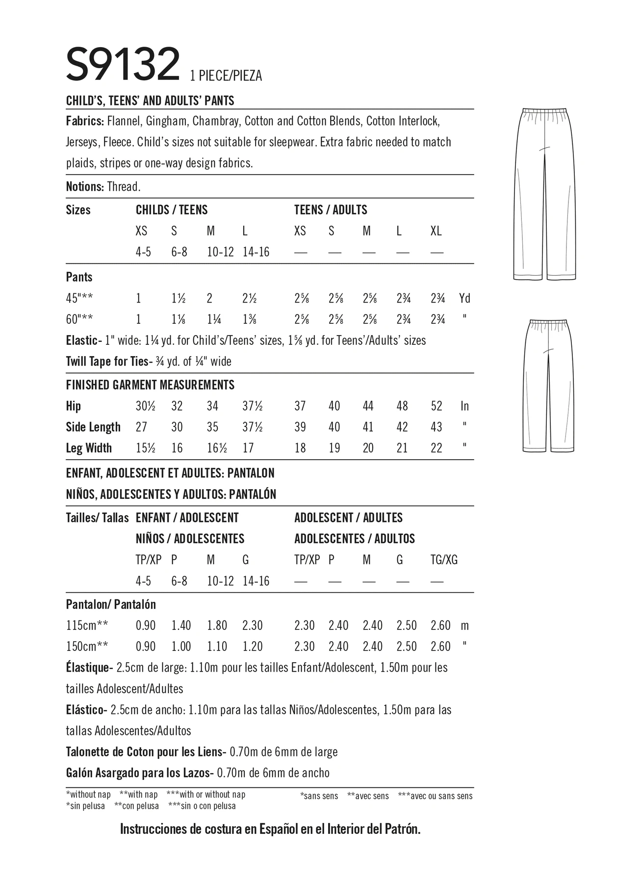Simplicity Sewing Pattern Unisex Sleepwear 3 Simplicity Sewing Pattern Unisex Sleepwear