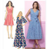 Butterick Sewing Pattern Misses' Pleated Wrap Dresses with Sash