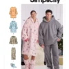 Simplicity Sewing Pattern Unisex Oversized Hoodies, Pants and Booties (PDF)