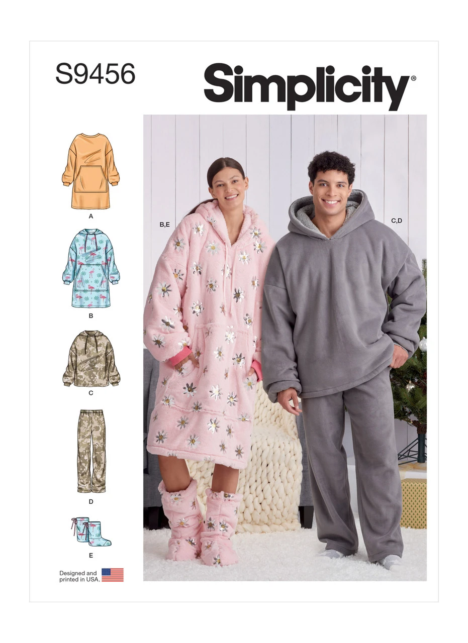 Simplicity Sewing Pattern Unisex Oversized Hoodies, Pants and Booties (PDF) 1 Simplicity Sewing Pattern Unisex Oversized Hoodies, Pants and Booties (PDF)