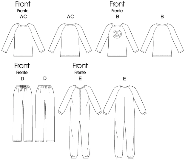 McCall's Sewing Pattern Misses'/Men's Raglan-Sleeve Tops, Jumpsuit and Pants (PDF) 5 McCall's Sewing Pattern Misses'/Men's Raglan-Sleeve Tops, Jumpsuit and Pants (PDF)