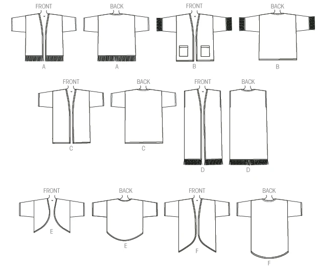 Butterick Sewing Pattern Misses' Open-Front Kimonos (PDF) 5 Butterick Sewing Pattern Misses' Open-Front Kimonos (PDF)