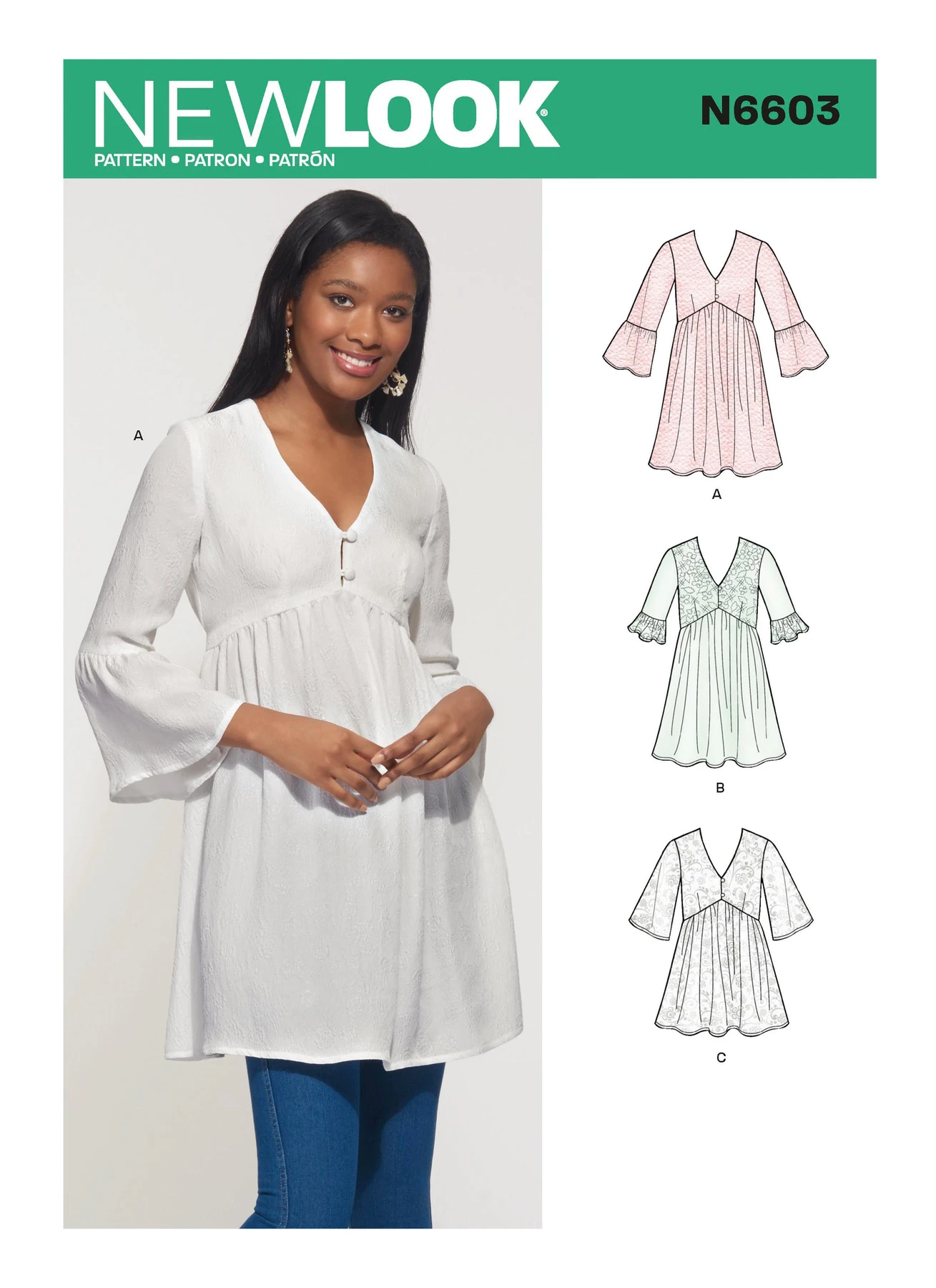 New Look Sewing Pattern Misses' Mini Dress, Tunic and Top 1 New Look Sewing Pattern Misses' Mini Dress, Tunic and Top