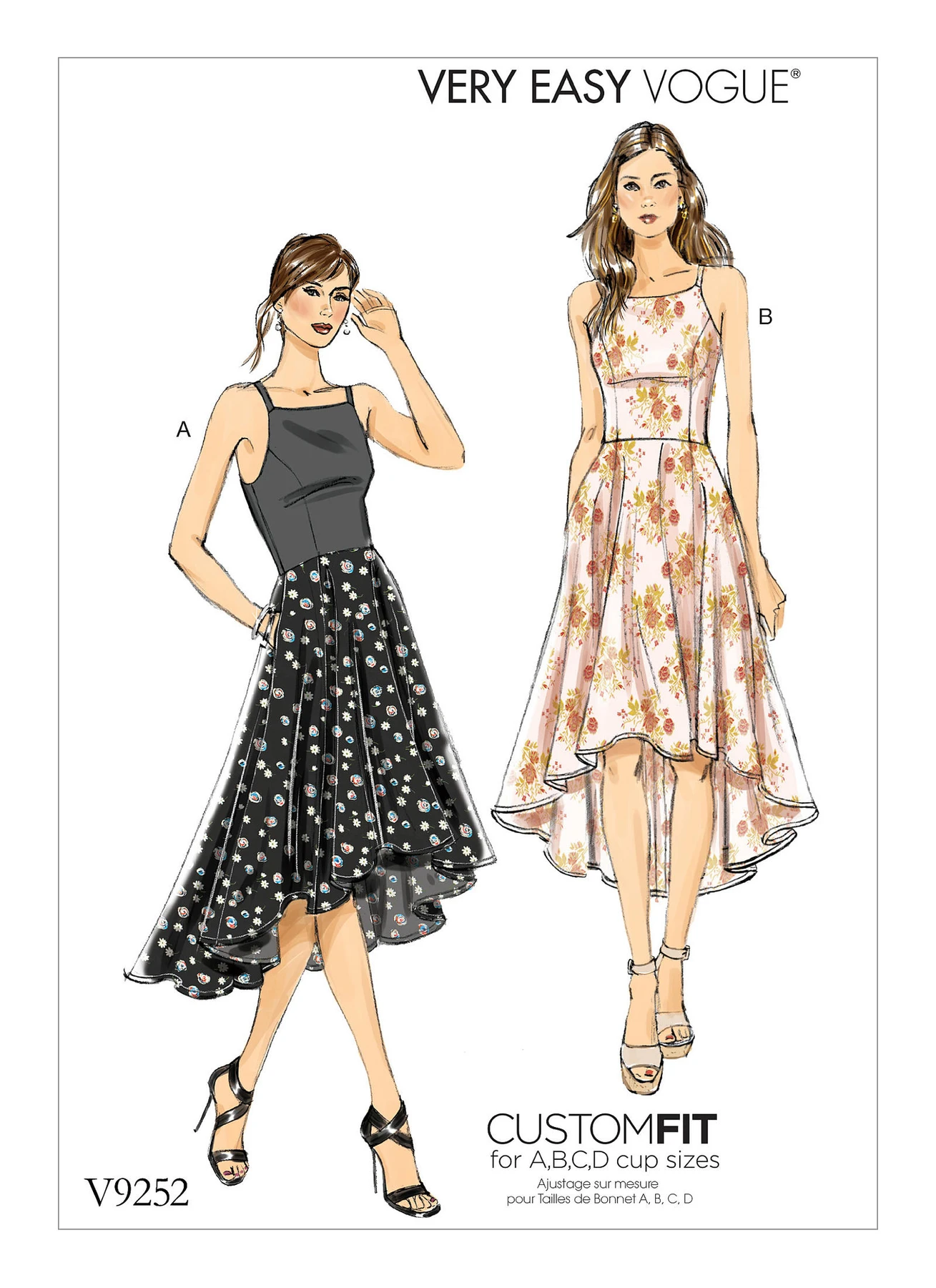 Vogue Patterns Misses' Princess Seam High-Low Dresses with Pockets 1 Vogue Patterns Misses' Princess Seam High-Low Dresses with Pockets