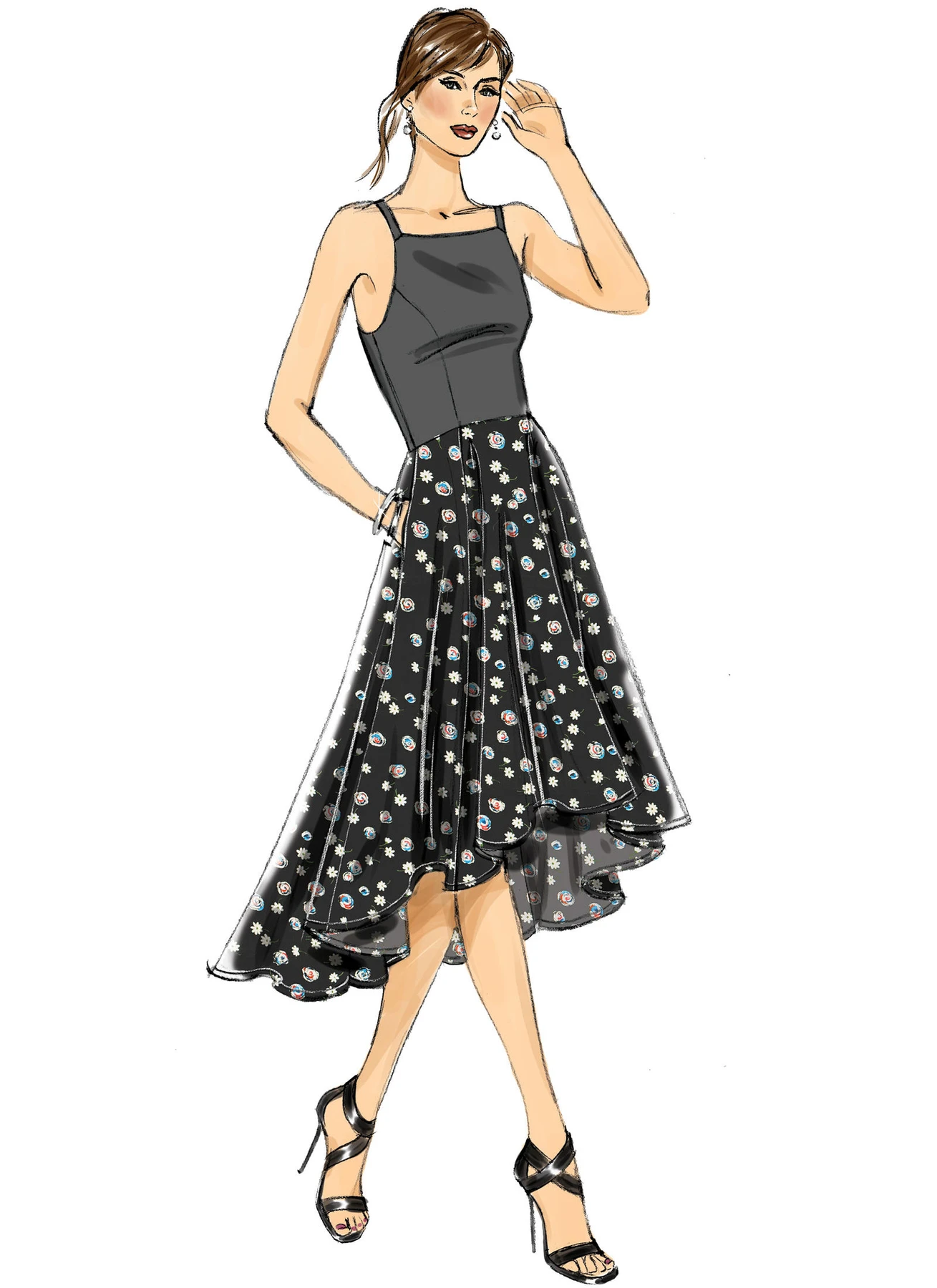 Vogue Patterns Misses' Princess Seam High-Low Dresses with Pockets 3 Vogue Patterns Misses' Princess Seam High-Low Dresses with Pockets