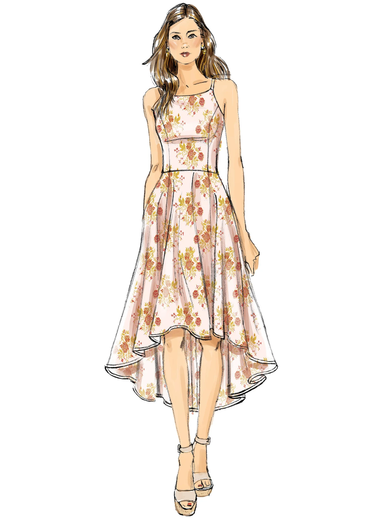 Vogue Patterns Misses' Princess Seam High-Low Dresses with Pockets 4 Vogue Patterns Misses' Princess Seam High-Low Dresses with Pockets