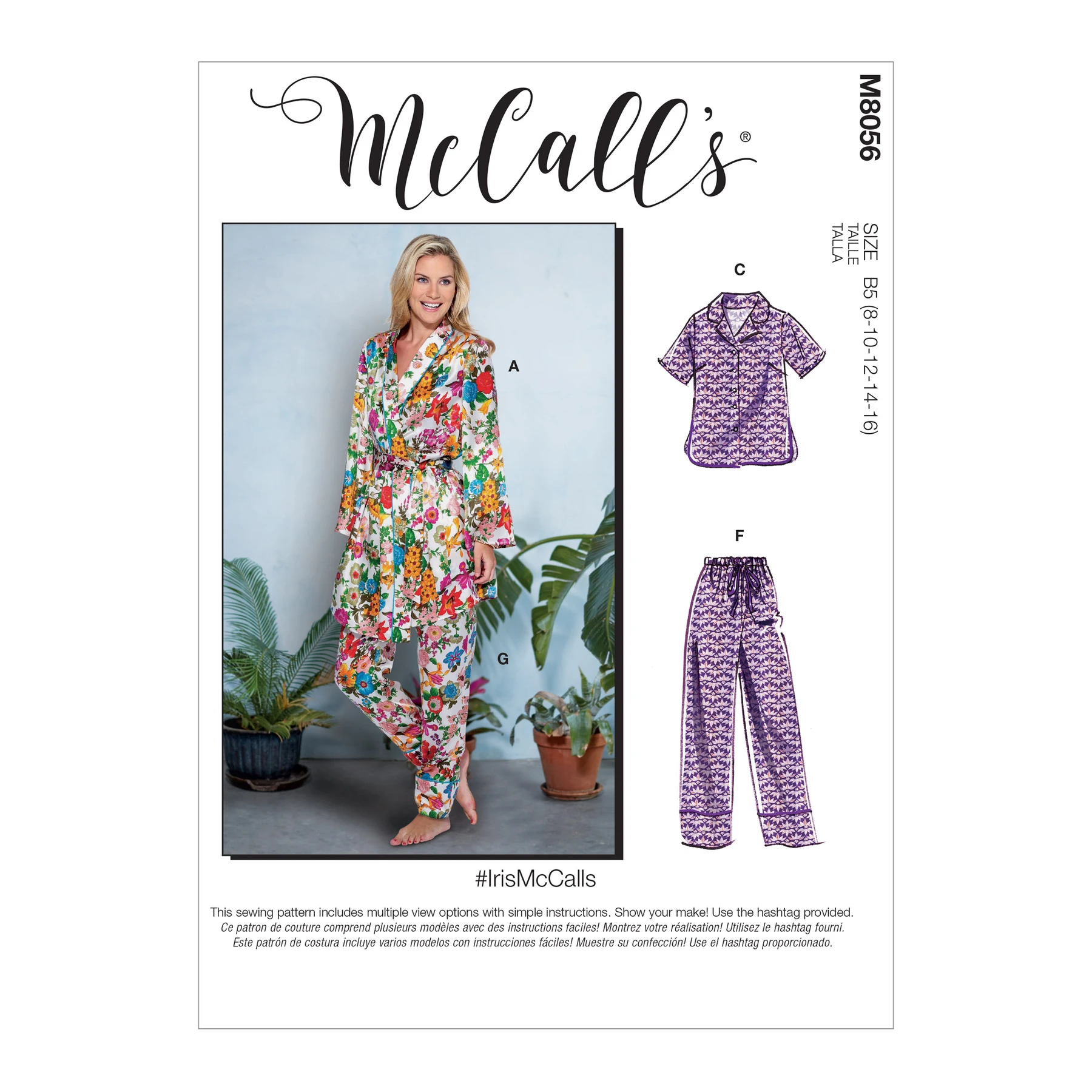 McCall's Sewing Pattern #IrisMcCalls - Misses' Robe, Belt, Tops, Shorts and Pants 24 McCall's Sewing Pattern #IrisMcCalls - Misses' Robe, Belt, Tops, Shorts and Pants