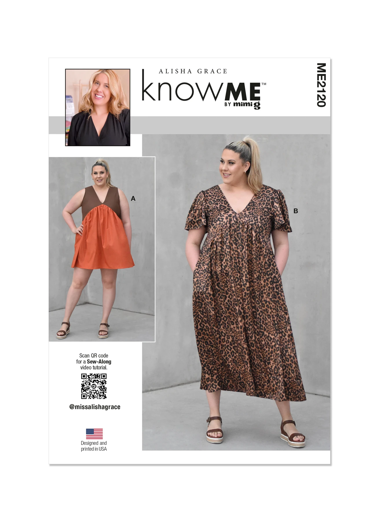 Know Me Sewing Pattern Misses' Dress with Sleeve and Length Variations by Alisha Grace 1 Know Me Sewing Pattern Misses' Dress with Sleeve and Length Variations by Alisha Grace