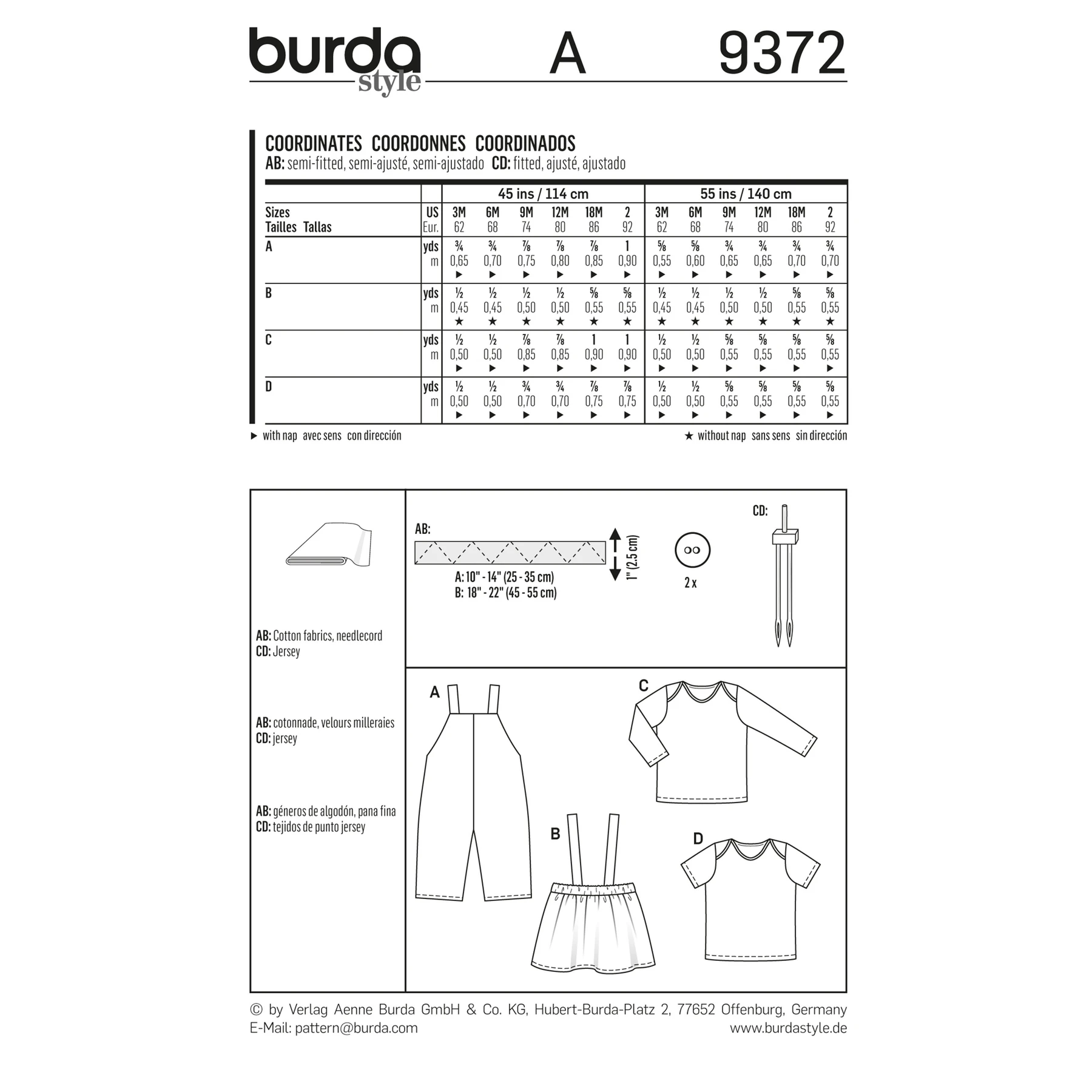 Burda Style Sewing Pattern Coordinates 2 Burda Style Sewing Pattern Coordinates
