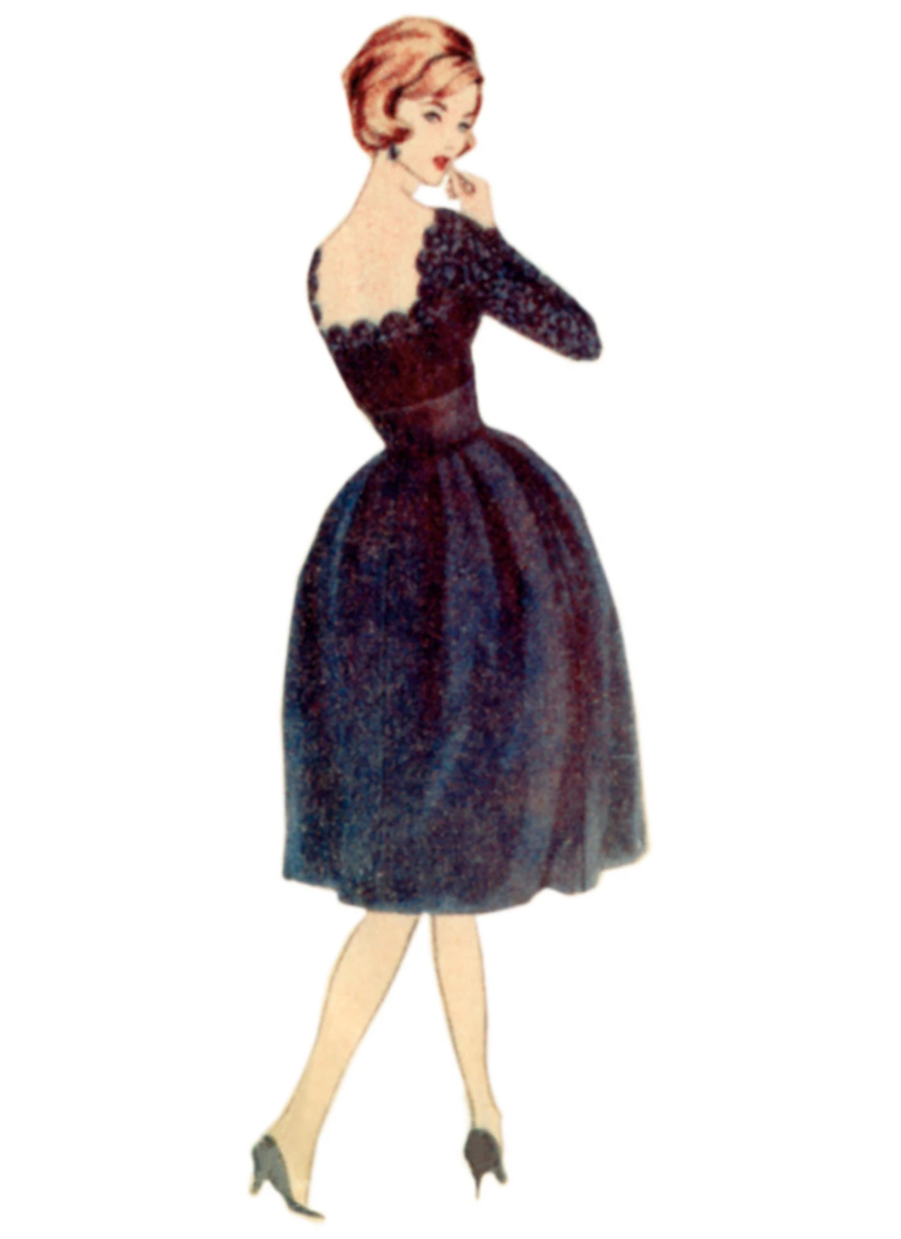 Vogue Patterns 1950s Misses' Dress with Belt and Sash 2 Vogue Patterns 1950s Misses' Dress with Belt and Sash
