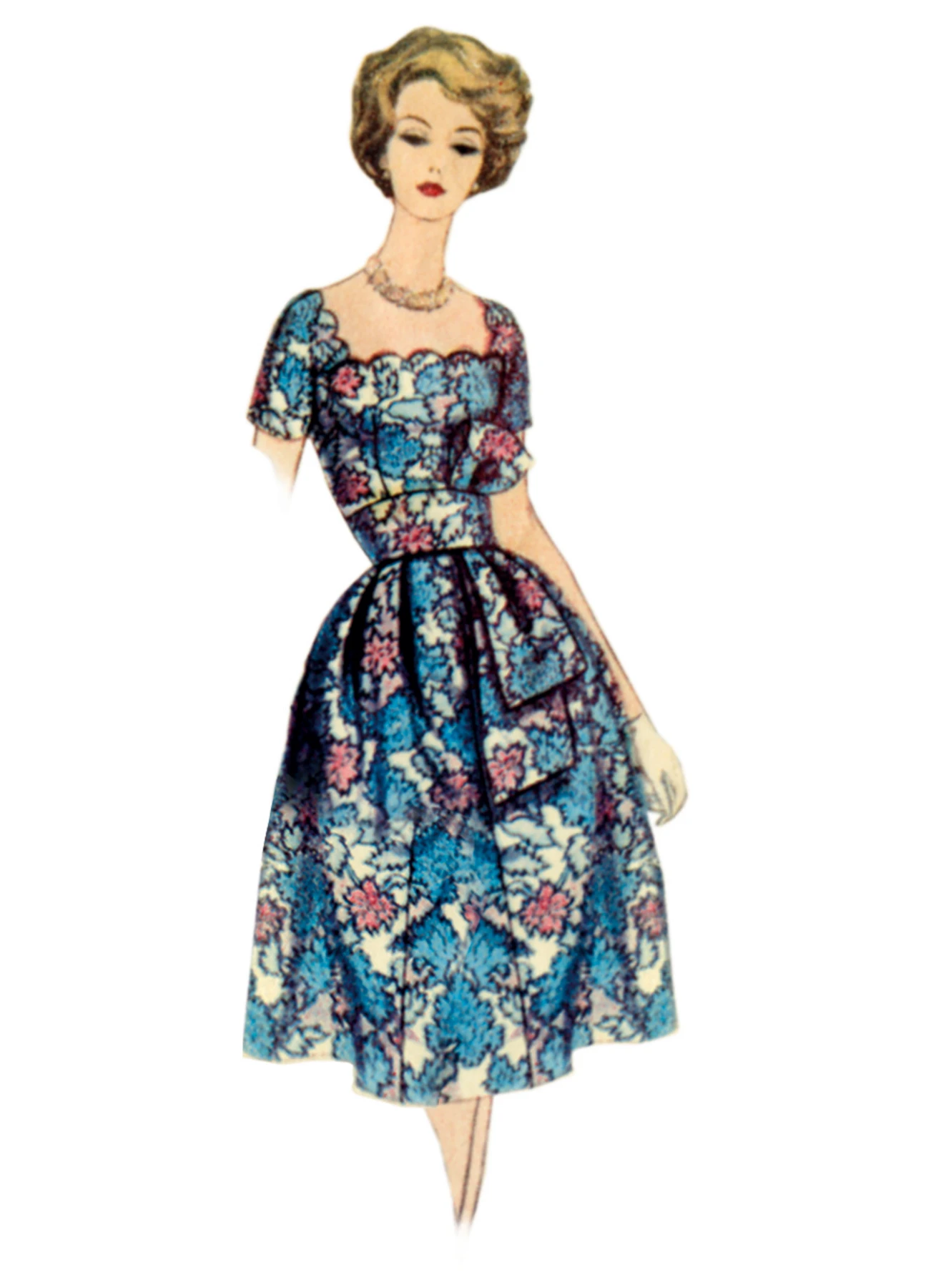 Vogue Patterns 1950s Misses' Dress with Belt and Sash 5 Vogue Patterns 1950s Misses' Dress with Belt and Sash