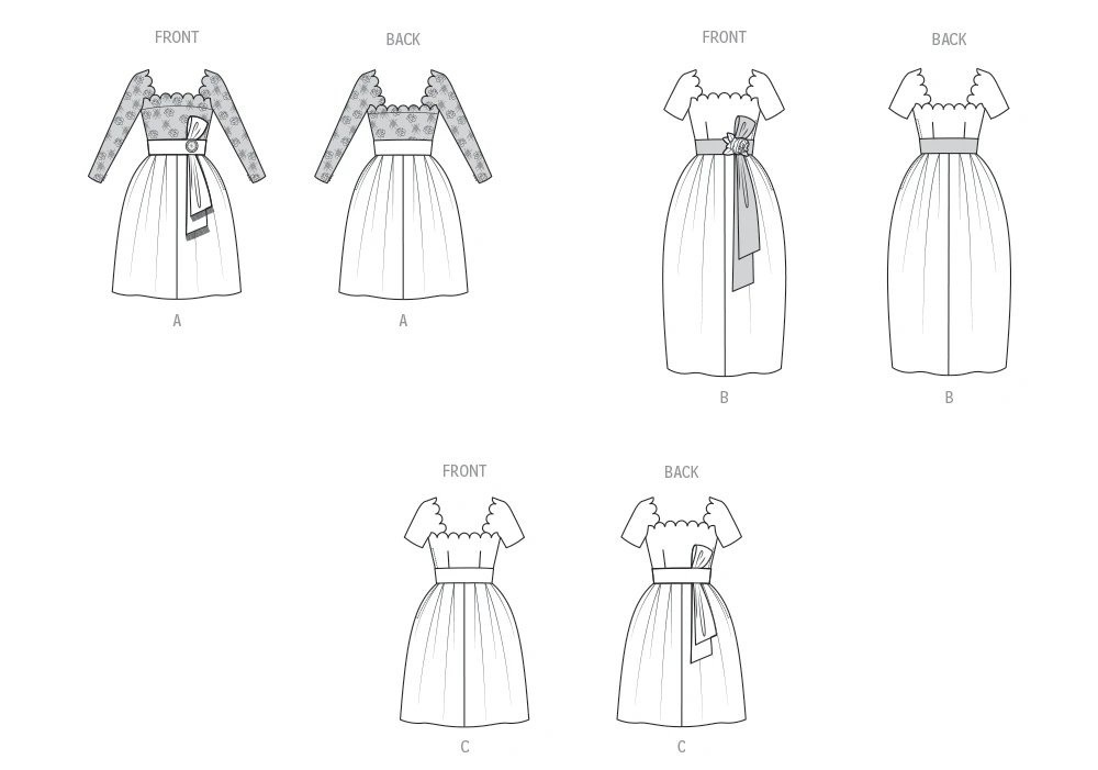 Vogue Patterns 1950s Misses' Dress with Belt and Sash 8 Vogue Patterns 1950s Misses' Dress with Belt and Sash