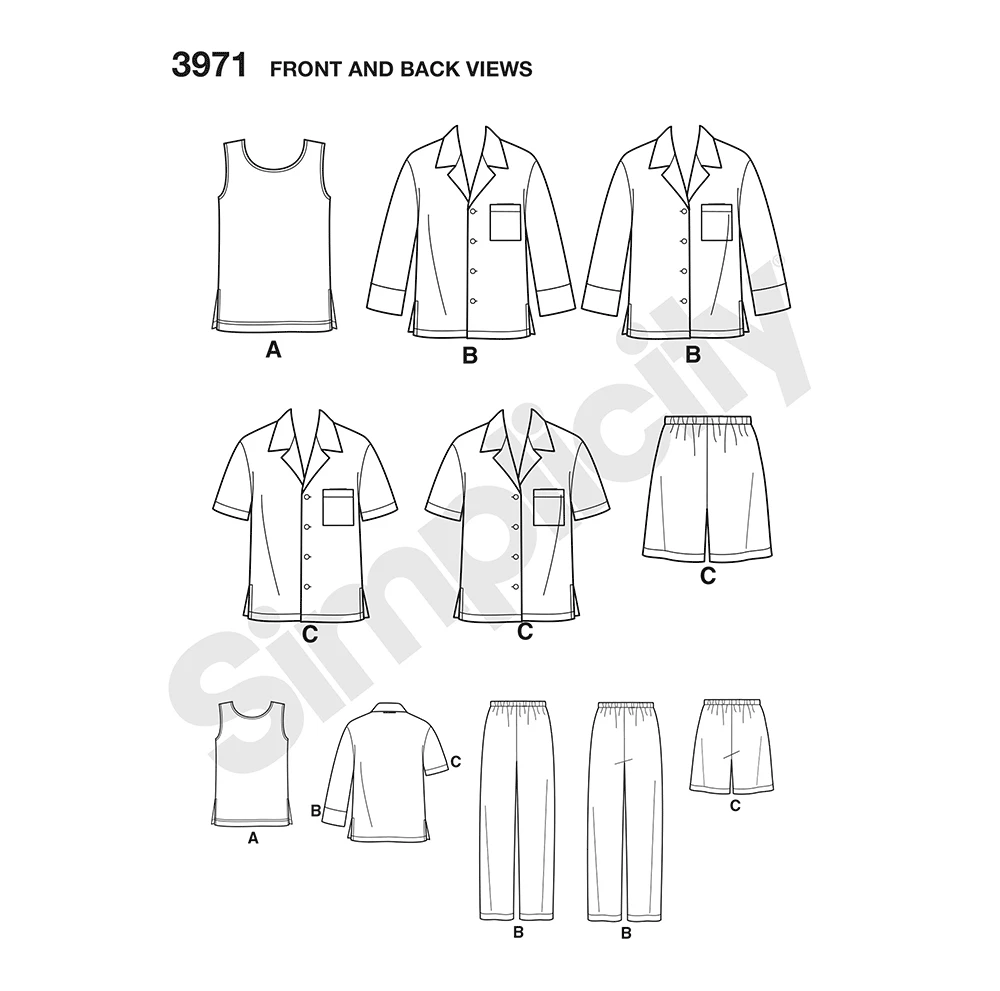 Simplicity Sewing Pattern Women's & Men's Plus Size Cozywear 4 Simplicity Sewing Pattern Women's & Men's Plus Size Cozywear