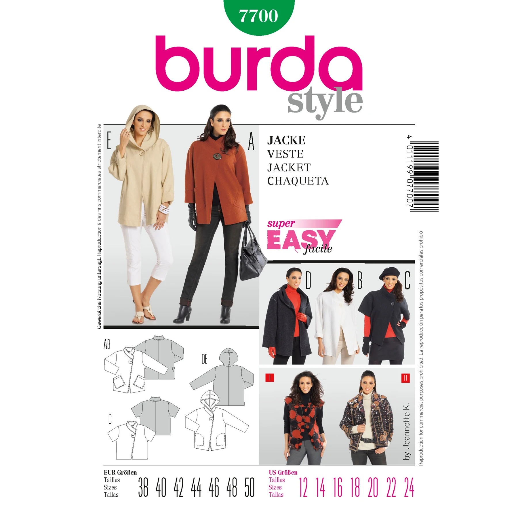 Burda Style Sewing Pattern Jacket