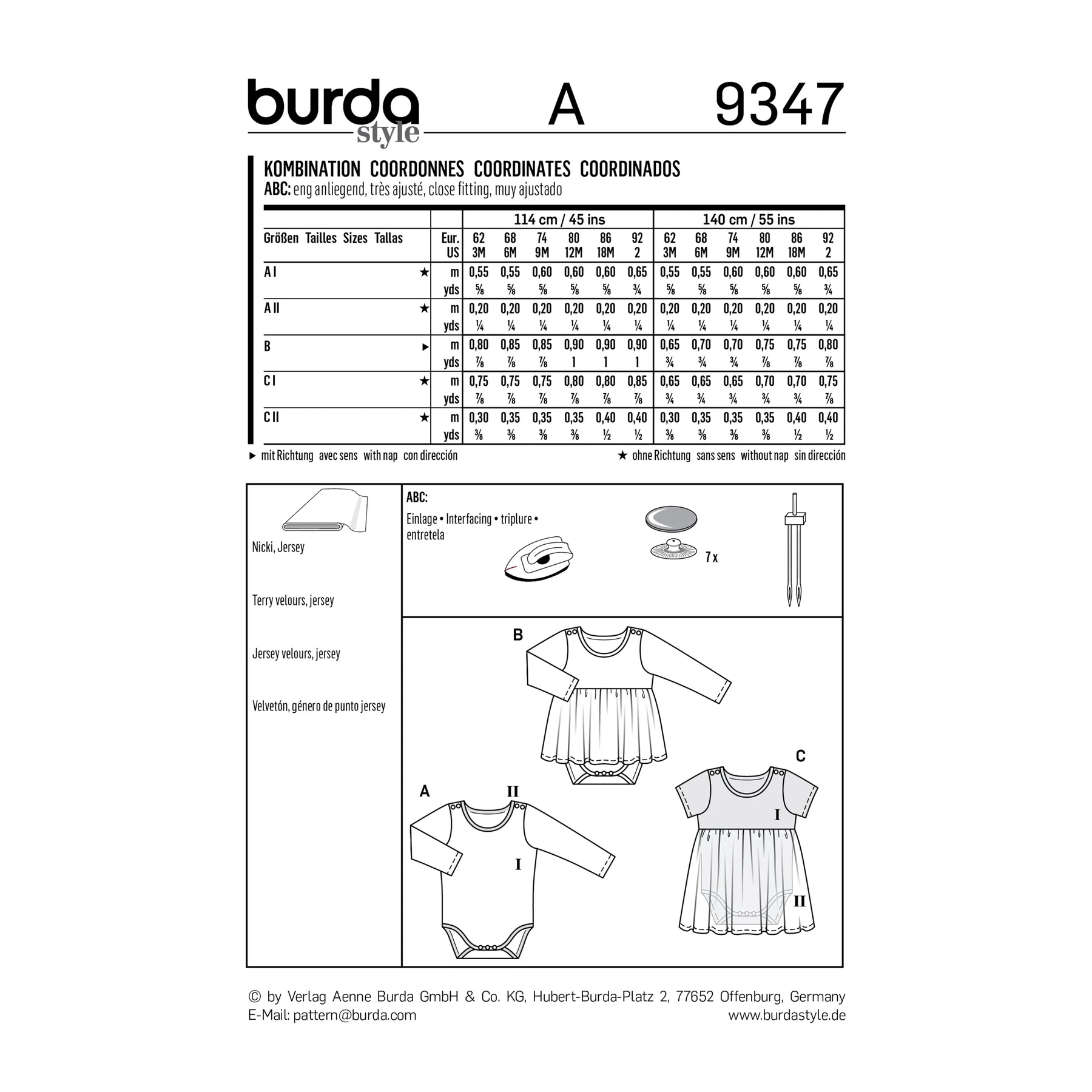 Burda Style Sewing Pattern Babies' Dress and Bodysuit 5 Burda Style Sewing Pattern Babies' Dress and Bodysuit