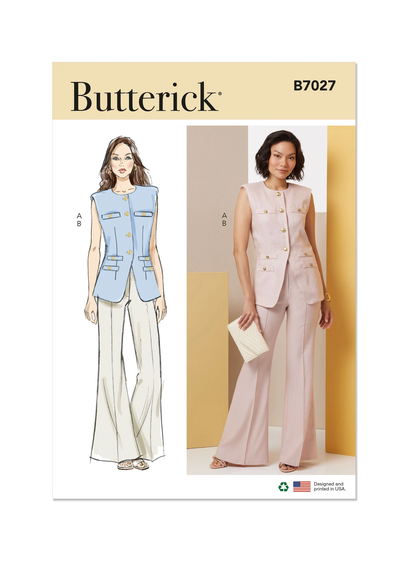 Butterick Sewing Pattern Misses' Vest and Pants 1 Butterick Sewing Pattern Misses' Vest and Pants
