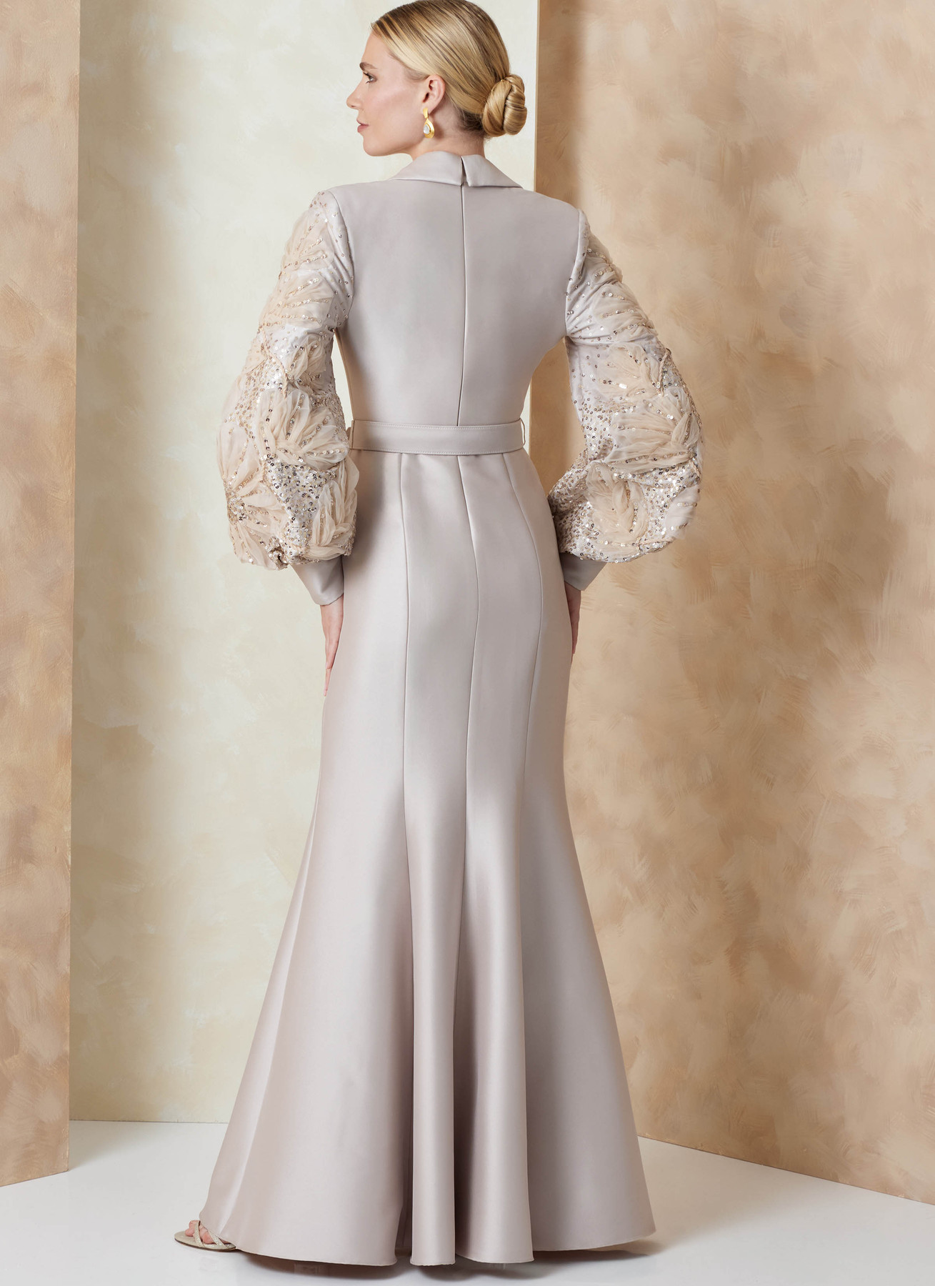 Vogue Patterns Misses' Evening Gown with Embellished Sleeves and Belt by Badgley Mischka 3 Vogue Patterns Misses' Evening Gown with Embellished Sleeves and Belt by Badgley Mischka