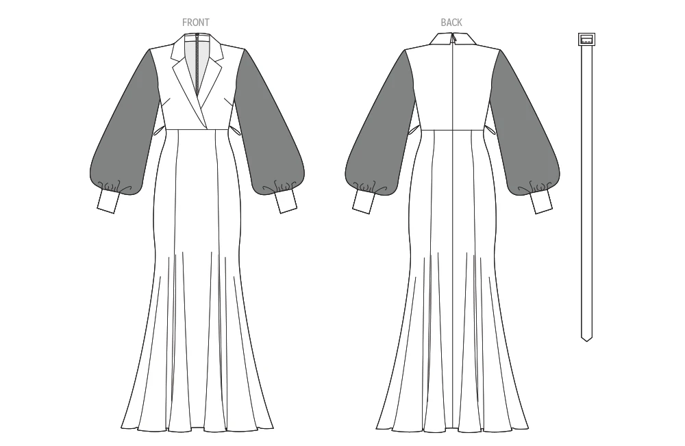 Vogue Patterns Misses' Evening Gown with Embellished Sleeves and Belt by Badgley Mischka 5 Vogue Patterns Misses' Evening Gown with Embellished Sleeves and Belt by Badgley Mischka