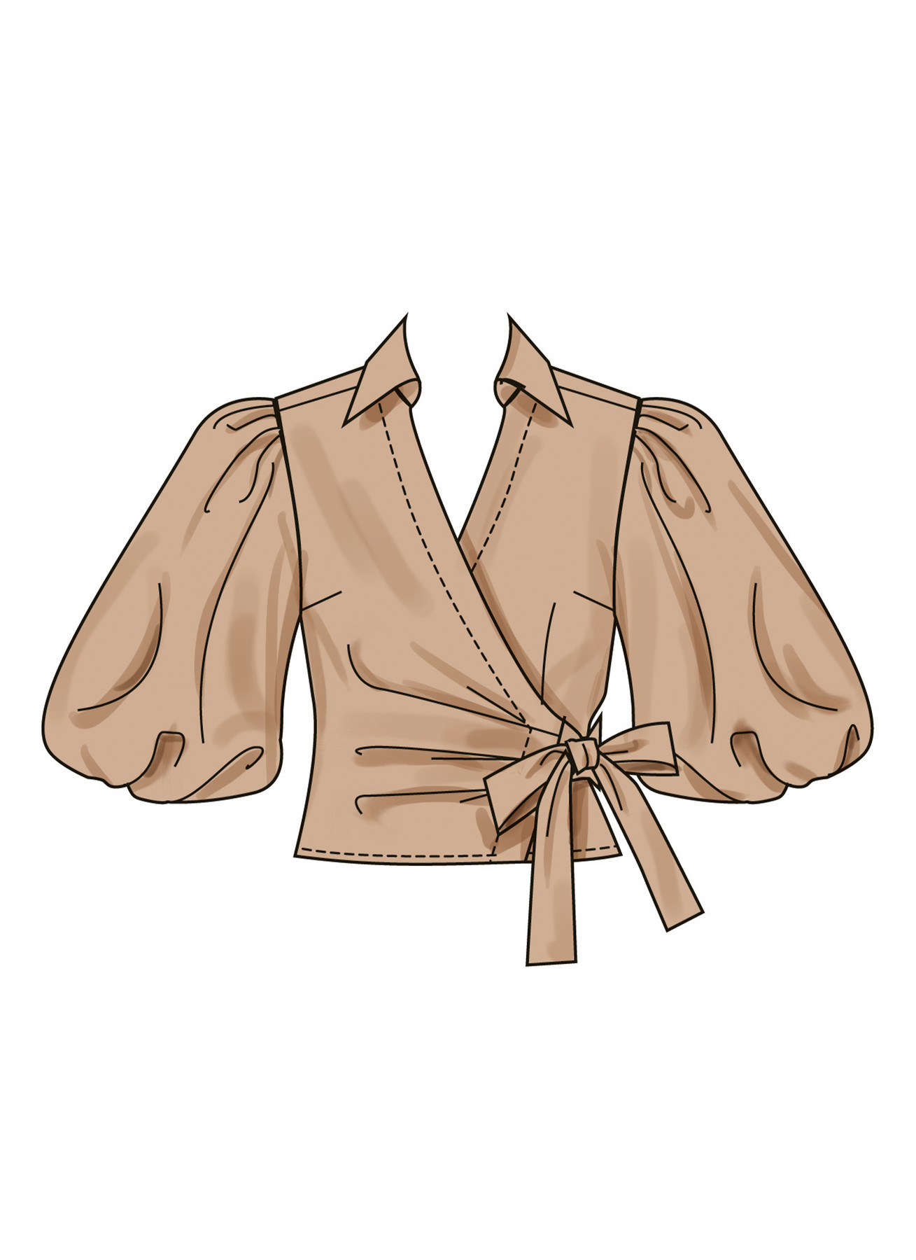 Simplicity Sewing Pattern Misses' Wrap Top with Sleeve Variations (PDF) 3 Simplicity Sewing Pattern Misses' Wrap Top with Sleeve Variations (PDF)