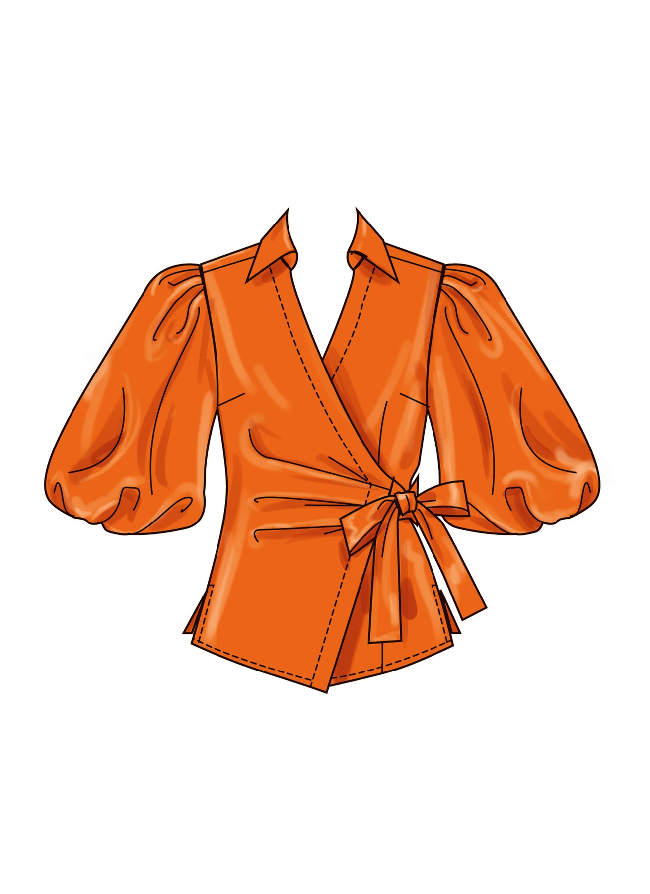 Simplicity Sewing Pattern Misses' Wrap Top with Sleeve Variations (PDF) 4 Simplicity Sewing Pattern Misses' Wrap Top with Sleeve Variations (PDF)