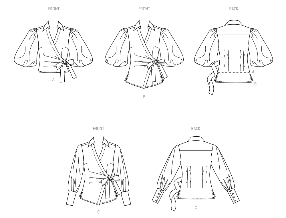 Simplicity Sewing Pattern Misses' Wrap Top with Sleeve Variations (PDF) 9 Simplicity Sewing Pattern Misses' Wrap Top with Sleeve Variations (PDF)