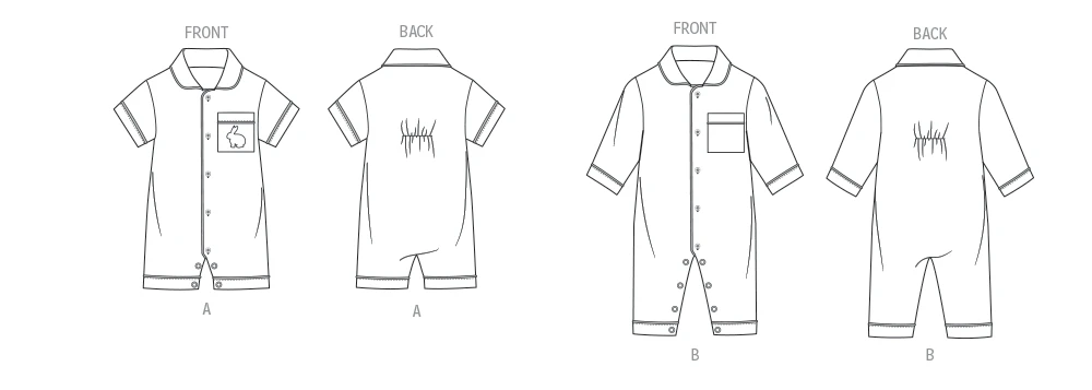 Butterick Sewing Pattern Babies Jumpsuit in Two Lengths (PDF) 6 Butterick Sewing Pattern Babies Jumpsuit in Two Lengths (PDF)