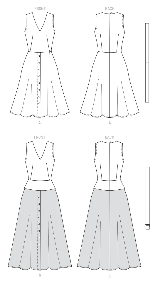 Butterick Sewing Pattern Misses' Dress, Sash & Belt (PDF) 6 Butterick Sewing Pattern Misses' Dress, Sash & Belt (PDF)