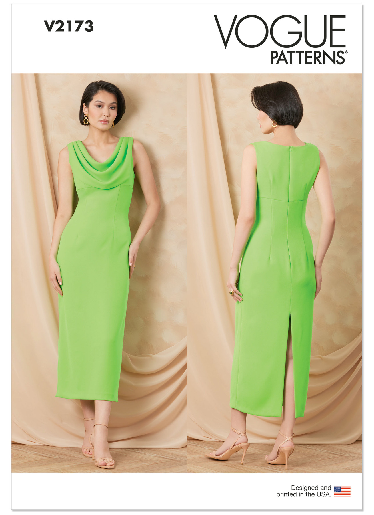 Vogue Patterns Misses' Draped Neckline Midi Dress 1 Vogue Patterns Misses' Draped Neckline Midi Dress
